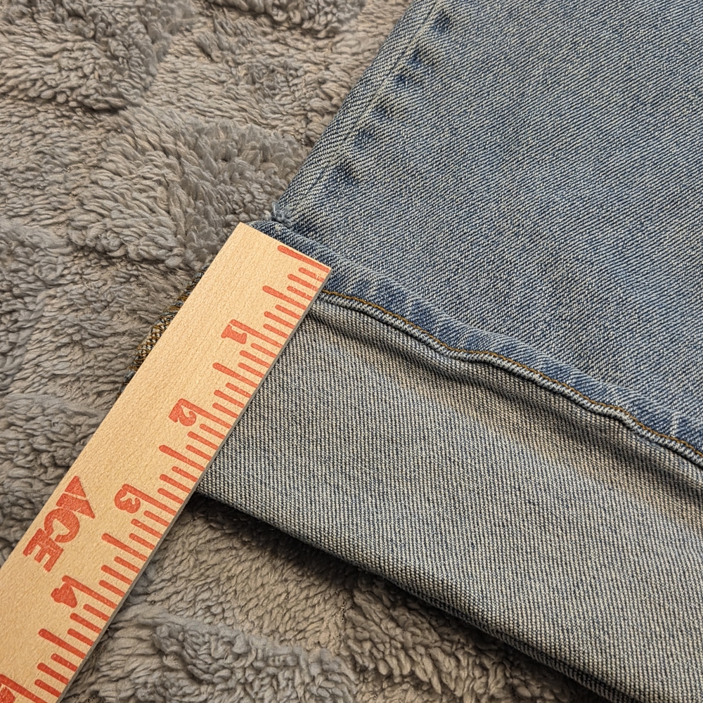 Dickies Cropped Jeans Womens 7 Blue Denim Cotton Med. Wash Denim Cuffed Hem - Picture 5 of 13